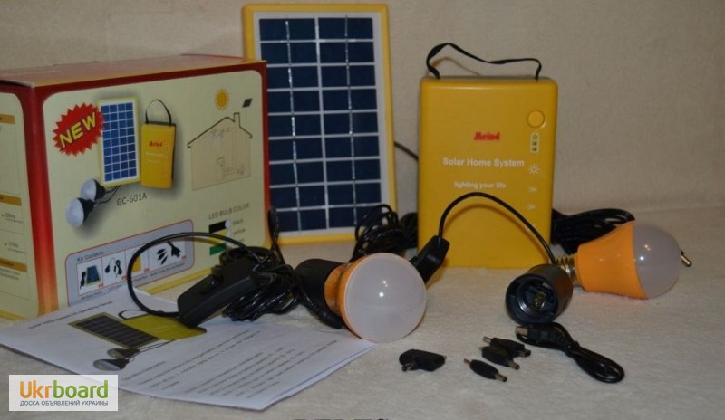 Сонячна система з лампами і з підзарядкою телефону Solar Home System, 4500 mAh