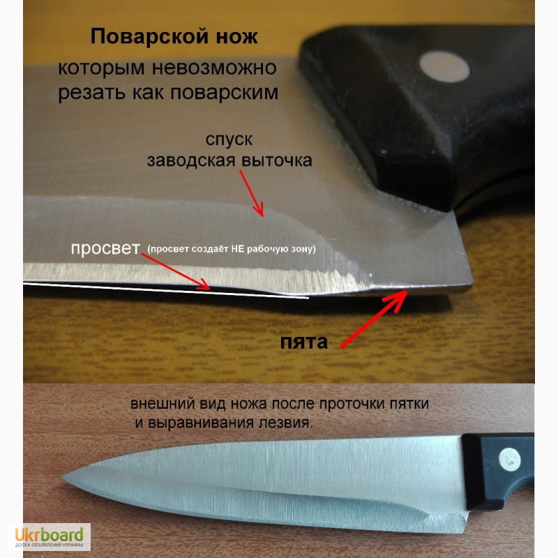 Фото 4. Заточка кухонних ножів з виїздом до замовника за ножами для кафе та ресторанів