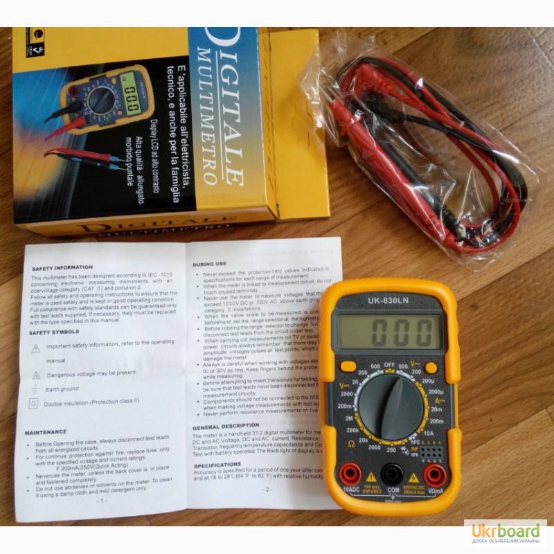 Мультиметр (тестер) UK-830LN продам