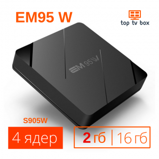 Купить Tv box EM 95W mini 2/16 Android 7 Смарт тв приставка для телевизора S905W 4К