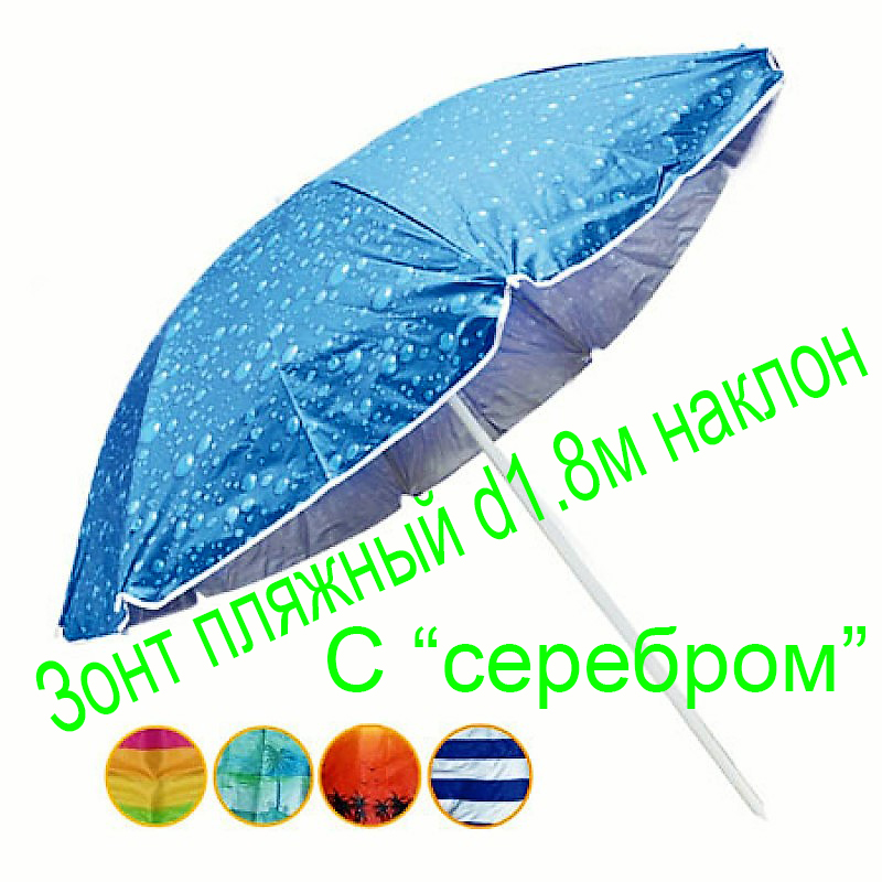 Фото 4. Пляжный зонт оптом и в розницу д1, 8 и 2 метра с наклоном и серебром