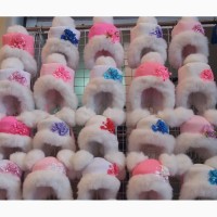 Детские зимние шапки меховой бубон для девочек 1-4 года- S239