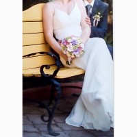 Нежное свадебное платье цвета айвори, греческий стиль