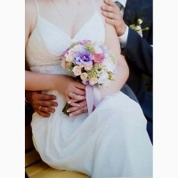Нежное свадебное платье цвета айвори, греческий стиль