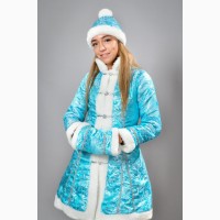 Новогодний шикарный карнавальный костюм Снегурочки, размеры 42-48