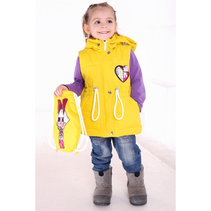 Фото 6. Демисезонные куртки - жилетки Сашенька с рюкзаком для детей 1-4 года, цвета разные
