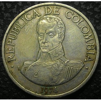 Колумбия 1 песо 1974 год