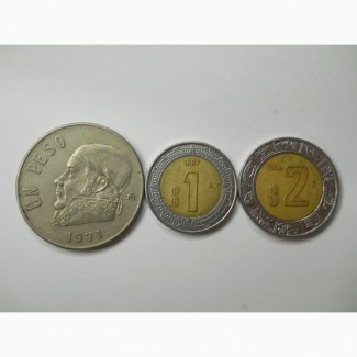 Монеты Мексики (3 штуки)