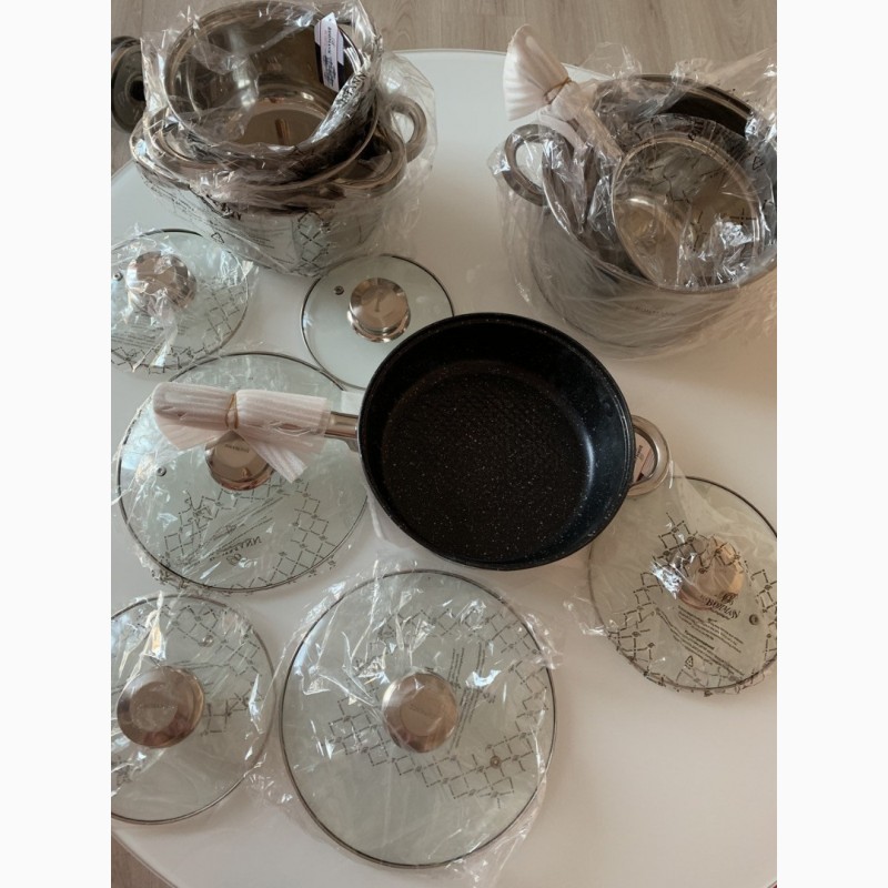 Фото 3. Набор кастрюль и сковорода из нержавеющей стали набор кухонной посуды 12 предметов Bohmann