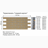 Теплоизоляционные фасадные термопанели. Гладкий кирпич