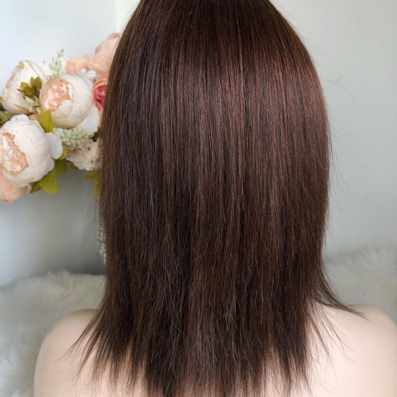 Фото 3. Парик натуральный на сетке 98 - качественный парик из 100% натуральных волос коричневый