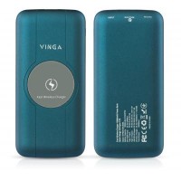 Батарея Vinga 10000 mAh Wireless QC3.0 PD, Power Bank зарядное устройство аккумулятор