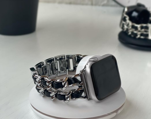 Фото 5. Металический Ремешок с кожаными вставками шанель для Apple Watch CHANEll 38/44 Шанель