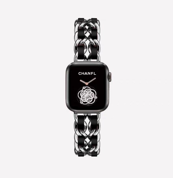 Фото 6. Металический Ремешок с кожаными вставками шанель для Apple Watch CHANEll 38/44 Шанель