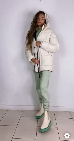 Фото 6. Женская зимняя куртка Season Клауди на синтепухе молочная