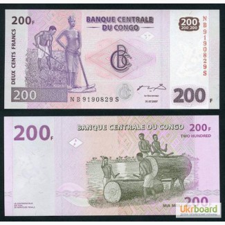 Конго 200 франков UNC