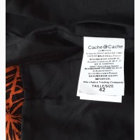 Оранжевые цветы на чёрном, юбка, eu 42, xl, cache cache, франция