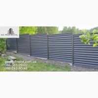 Забор жалюзи 8019 матовые темно-коричневого цвета двухстороннние