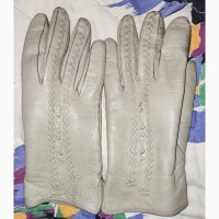 Кожаные, женские перчатки
