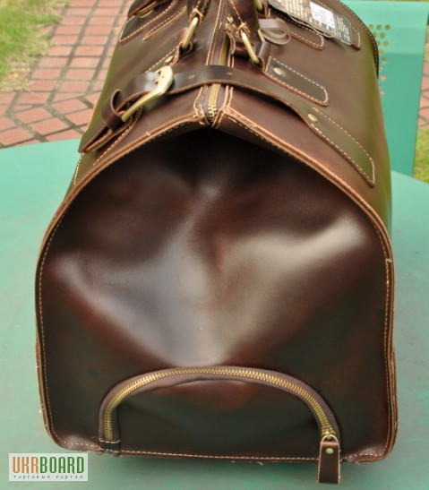 Фото 3. Продается большая дорожная кожаная сумка с выдвижной металлической тележкой, винтаж