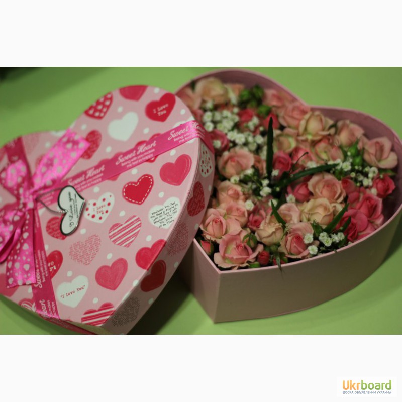 Фото 5. FlowerBox на День Влюбленных, Цветы в коробке в Киеве