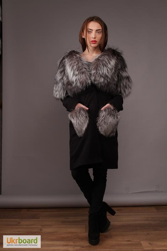 Фото 2. Чернобурка Финская Saga Furs Шикарное пальто - трансформер