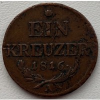 Австро Венгрия 1 крейцер 1816 год с214
