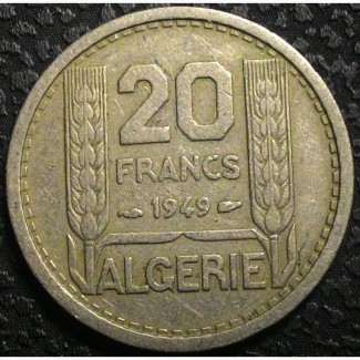 Алжир 20 франков 1949 год