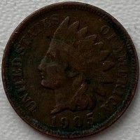 США 1 цент 1905 год с167