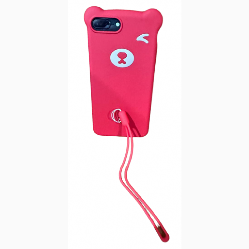 Фото 12. Чехол Мишка с ушками + ремешок на руку для iPhone 8 плюс 7+ red Bear Silicone Чехол