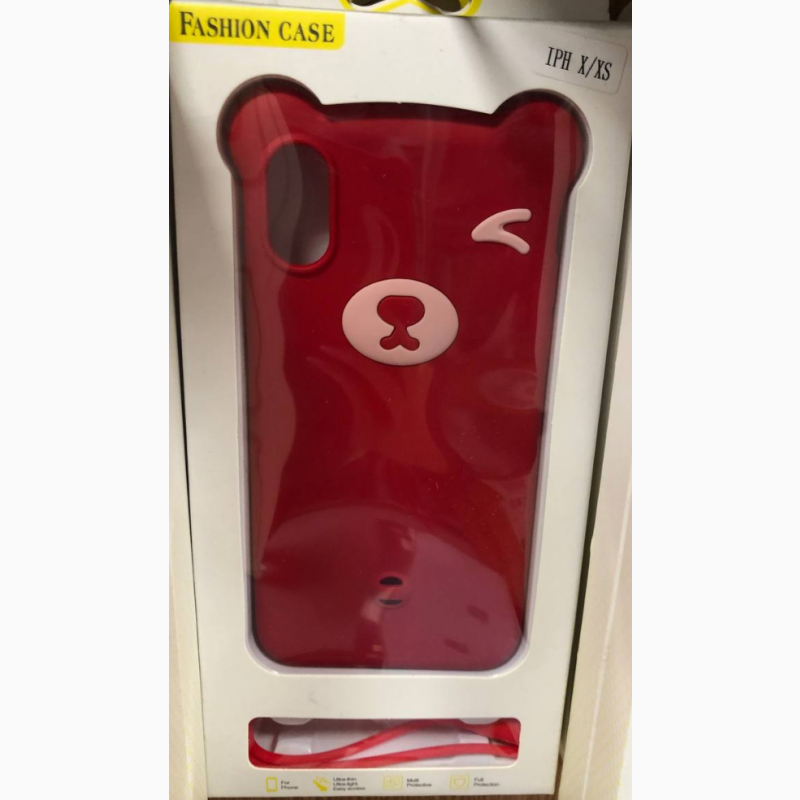 Фото 15. Чехол Мишка с ушками + ремешок на руку для iPhone 8 плюс 7+ red Bear Silicone Чехол