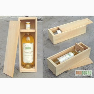 Деревянная упаковка для бутылок вина, коньяка.