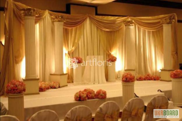 Фото 2. Свадебные арки, цветочные стойки, колонны, свадебный фон, прокат