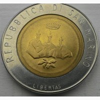 Сан-Марино 500 лир 1986 год ОТЛИЧНАЯ