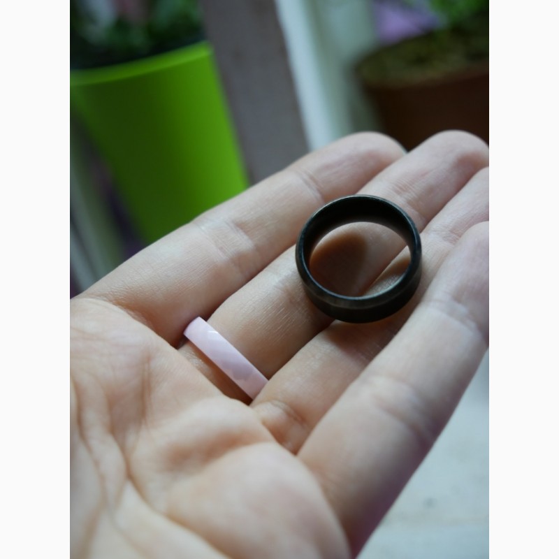 Фото 14. Черное матовое титановое кольцо в гранж стиле, унисекс 16 и 20 размер