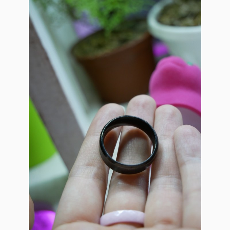 Фото 3. Черное матовое титановое кольцо в гранж стиле, унисекс 16 и 20 размер