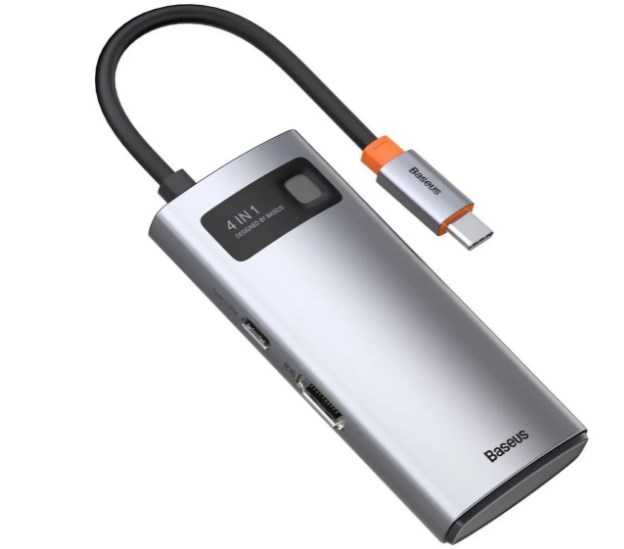 Фото 10. USB- Type C хаб 4 in 1 Baseus Metal Gleam Series USB-C to USB 3.0 + USB 2.0 + HDMI + PD