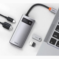 USB- Type C хаб 4 in 1 Baseus Metal Gleam Series USB-C to USB 3.0 + USB 2.0 + HDMI + PD