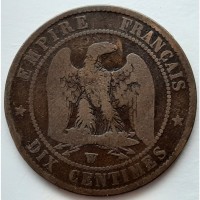 Франция 10 сантим 1856 год п261