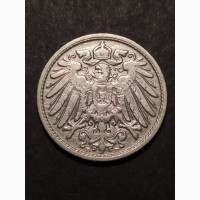 10 пфеннигов 1900г. D. Медно-никелевый сплав. Вильгельм II. Мюнхен. Германия
