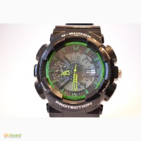 Спортивные часы Casio G-shock (черно-зеленые),гарантия прилагается