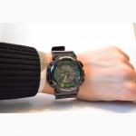 Спортивные часы Casio G-shock (черно-зеленые),гарантия прилагается