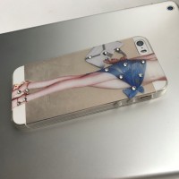 Чехол силиконовый со стразами для iPhone 5/5S