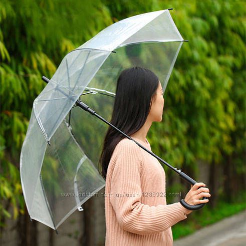 Фото 2. Зонт белый/прозрачный для обозрения подарок для женщины замечательный зонт прозрачный