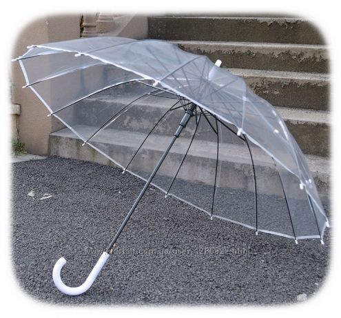 Фото 6. Зонт белый/прозрачный для обозрения подарок для женщины замечательный зонт прозрачный