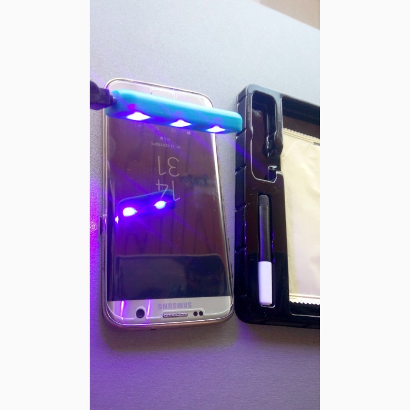 Фото 2. Закаленное Стекло 3D полное покрытие УФ-излучения для SAMSUNG Galaxy S8+ S9 плюс S7 edge