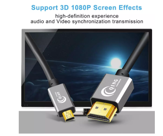 Фото 6. Высокоскоростной витой кабель Micro HDMI к HDMI 3D 4K 150см