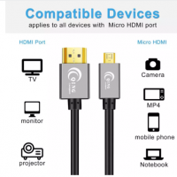 Высокоскоростной витой кабель Micro HDMI к HDMI 3D 4K 150см