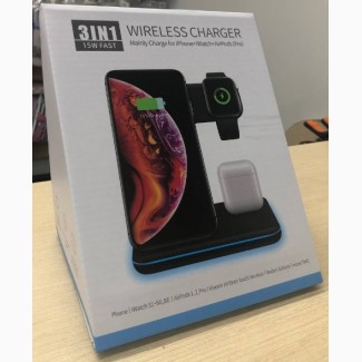 Беспроводное зарядное устройство 3 в 1 iPhone+Apple watch+AirPods Зарядное устройство 3IN1
