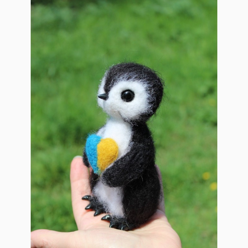 Фото 2. Пингвин игрушка хендмэйд валяная из шерсти интерьерная ручной работы пінгвін